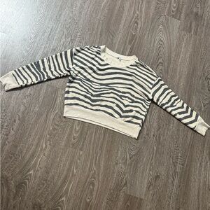 Splendid Zebra Stripe Women's Sweater - Cream and Black